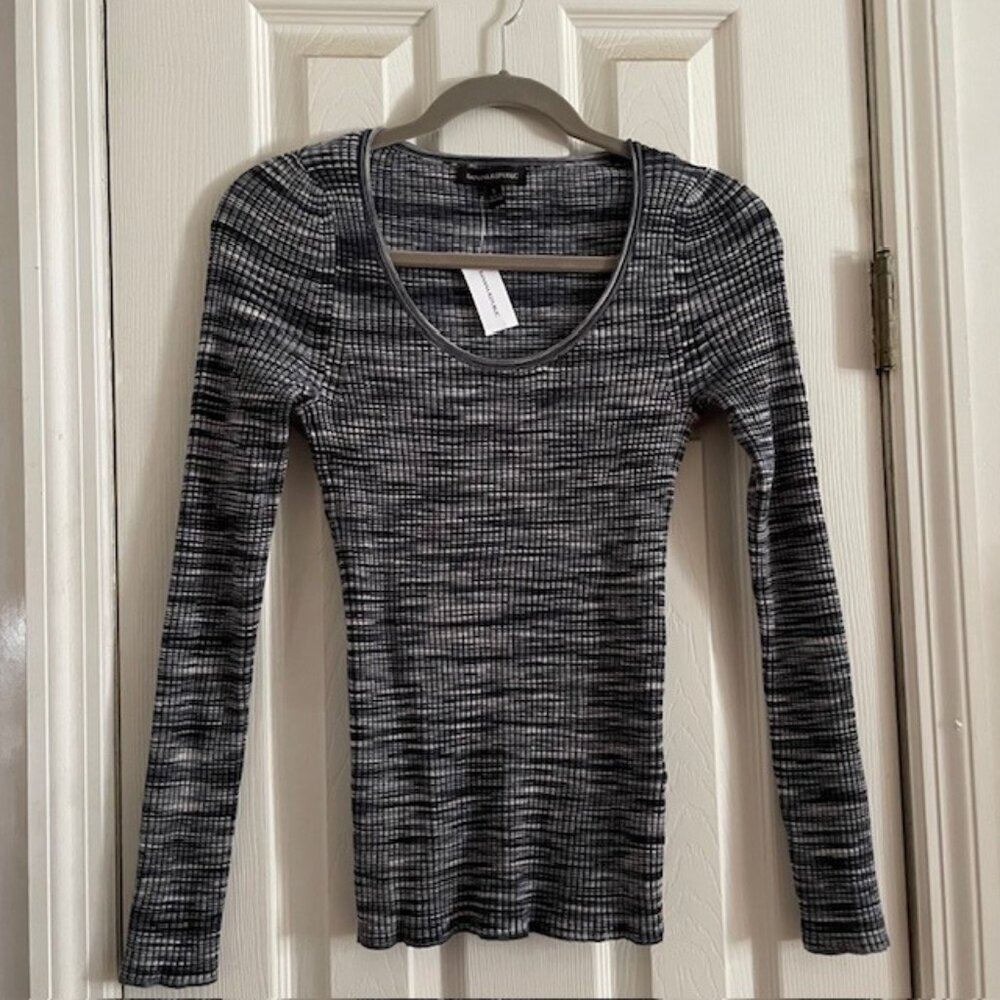 Banana Republic Womens Long Sleeve Crew Neck Blue Gray Sweater New with Tags